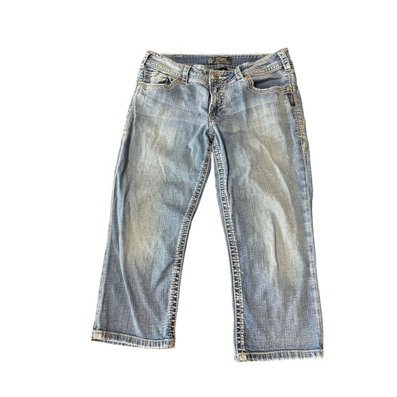 Silver Jeans Co. Mid Rise Denim Capris Women's Size Unknown Cropped Jeans - Picture 1 of 5